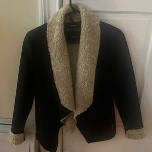 Bernardo Women's Black Jacket with Cream Teddy Accents